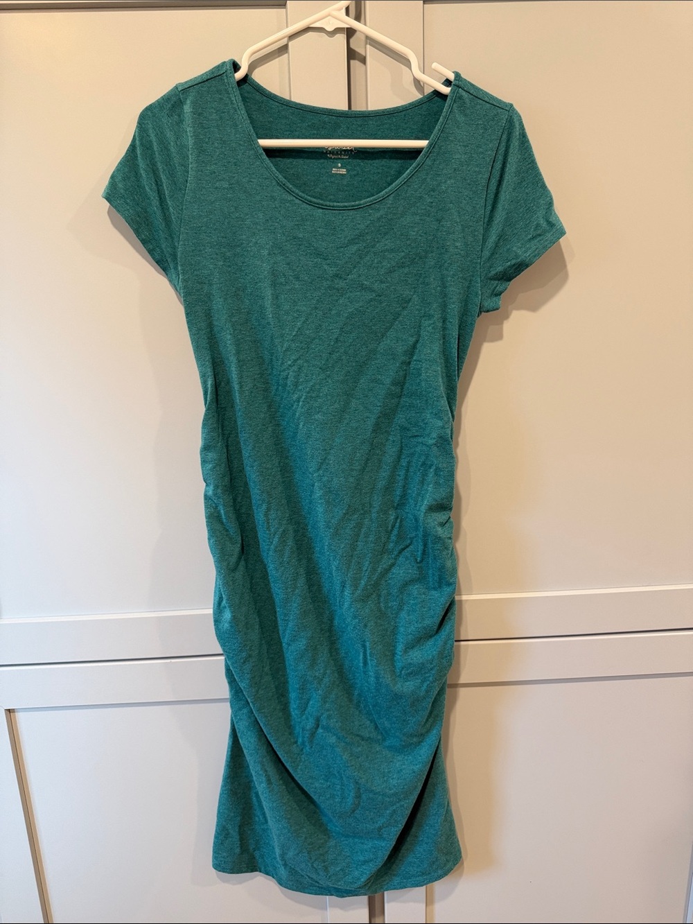 Teal Short Sleeve Maternity Dress